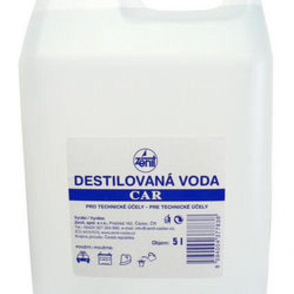 Destilovaná voda 5l Destilovaná voda pro technické účely s nízkou vodivostí - k ředění kapalin v domácnostech i pro průmyslové použití. 