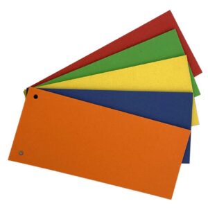 Rozdružovač 24x11 mix barev/100ks Rozdružovače v jasných barevných provedeních. Slouží pro lepší organizaci dokumentů uvnitř pořadačů. 