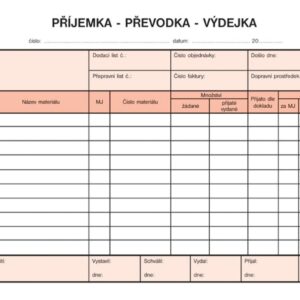 Příjemka-převodka-výdejka A5 NCR OPT 87/ 100listů Příjemka-převodka-výdejka A5 OPT 87 samopropisovací. 