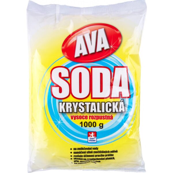 Soda Krystal 1kg Krystalická soda je prostředek na změkčení vody. Na namáčení silně znečištěných oděvů (pracovní oděvy