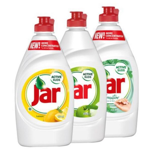 Jar original 450ml různé vůně Jar na nádobí díky svému účinnému složení umyje hodně mastného nádobí. Jar je koncentrovaný