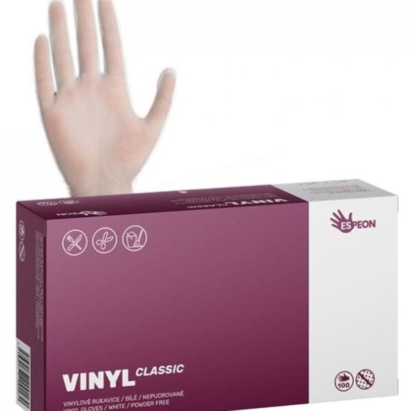 Rukavice chirurgické vinyl L/100ks Jednorázové vinylové rukavice