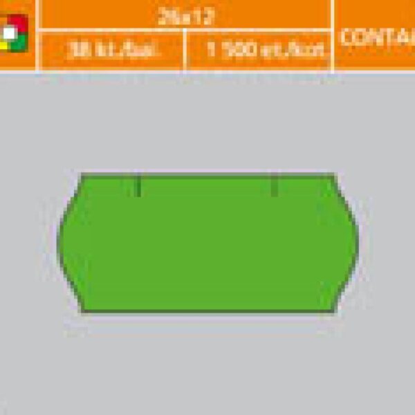 Etikety 26x12 Cont. zelené 26 x 12 mm Contact / zelené