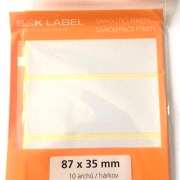 Etikety samolep. 87x35mm/30 etiket Samolepící etikety bílé barvy vhodné na popisování