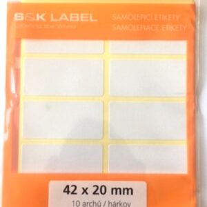 Etikety samolep. 42x20/100 etiket Samolepící etikety bílé barvy vhodné na popisování
