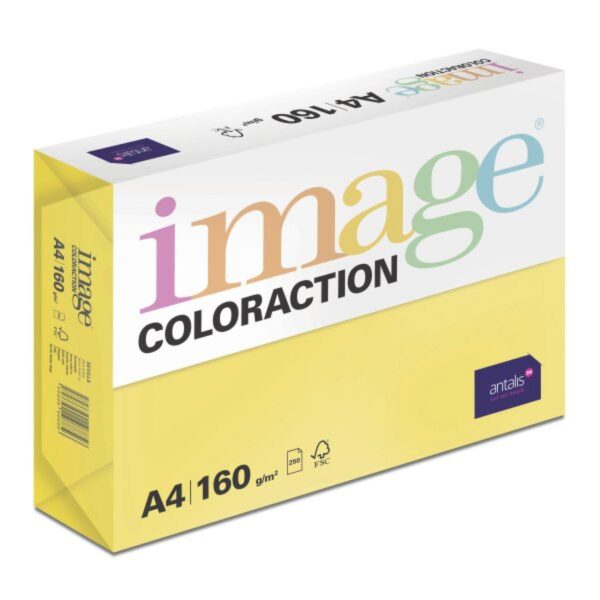 Papír barevný Color A4/160gr Sevilla sytě žlutý IG50 Kvalitní multifunkční barevný kopírovací papír vyznačující se výbornou potiskovatelností a perfektním rozložením barevných pigmentů.