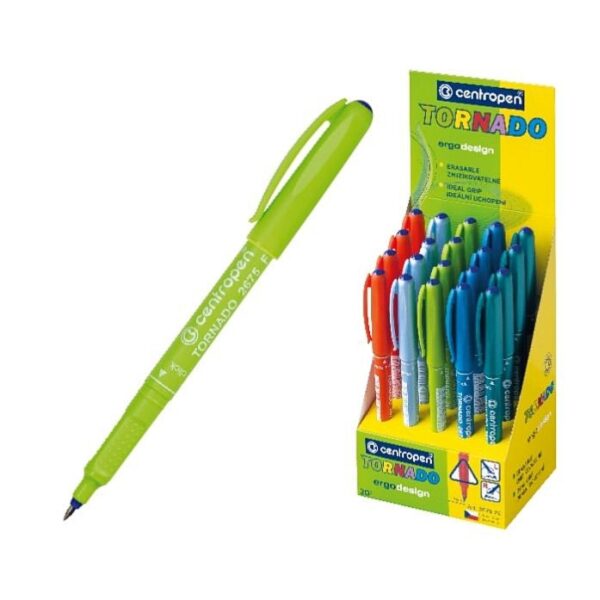 Popisovač Centropen 2675 TORNÁDO Nejoblíbenější ! Centropen 2675 TORNADO je školní roller s ergo držením a masážními body. Je vhodný pro praváky