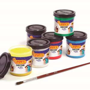 Barvy akrylové JOVI jovidecor 6x55ml + štětec - 670 JOVI DECOR AKRYL je kvalitní akrylová barva na vodní bázy