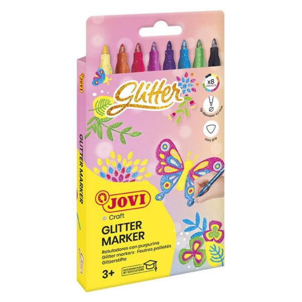 FIXY JOVI tenké glittrové 8 barev - 1608G Glittrové fixy JOVI jsou ideální pro kreslení přesných a souvislých tahů