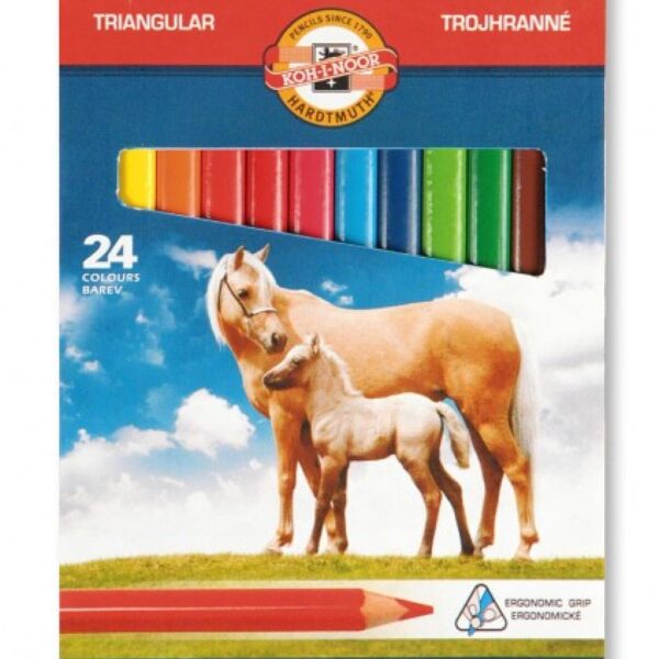 Pastelky 3144 silné JUMBO trojhranné 24 Koh-i-noor Koně SILNÉ