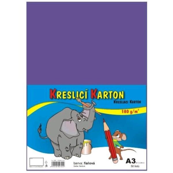Kreslicí karton A3/180g/50lis fialová Všem
