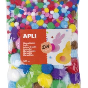 Pompony kuličky mix barev a velikostí JUMBO SET 500ks Měkké kuličky Pom-Pom ideální pro ruční práce a výtvarné aktivity