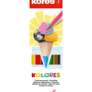 Pastelky KORES KOLORES trojhranné 6ks Pastelky s jemným a plynulým vedením.