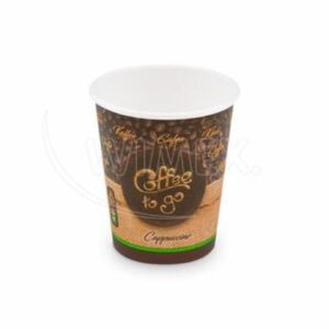 Kelímek papírový "Coffee to go" hnědý 200ml/50ks Kvalitní pevný papírový kelímek s potiskem