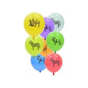 Balonky nafukovací 100ks s potiskem SAFARI Krásně barevné nafukovací balónky rozzáří každou oslavu nebo party!
