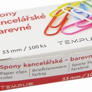 Dopisní spony barevné 100ks/33 mm Kovové kancelářské sponky ke spojování dokumentů k sobě