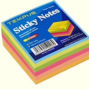 Lepicí blok Y 50x50/250l neon mix Samolepicí bloček Y ve výrazných neonových barvách. Vhodné pro zanechání vzkazů a připomínek. 
