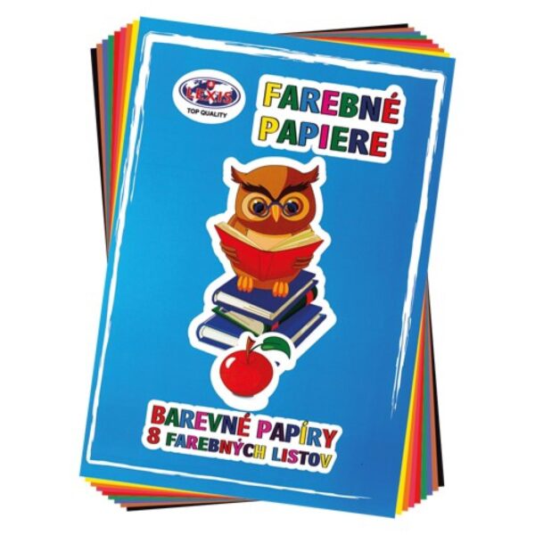 Barevné papíry nelepicí 8 listů Složka 8 barevných papírů jsou výbornou pomůckou při výtvarné výchově ve školách