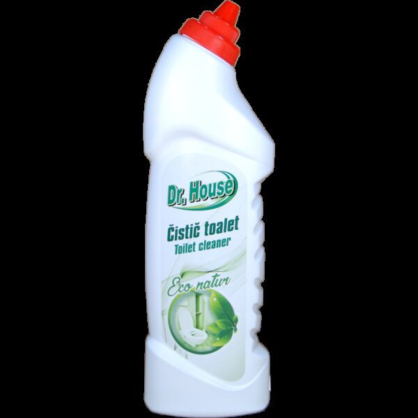 Dr. House ECO GREEN natur čistič WC 750ml Účinný ekologický WC čistič s kyselinou citronovou. Rozpouští usazeniny v toaletě a účinně ji čistí i na nepřístupných místech. Neobsahuje chlor. Vhodný i pro biologické čistírny odpadních vod.