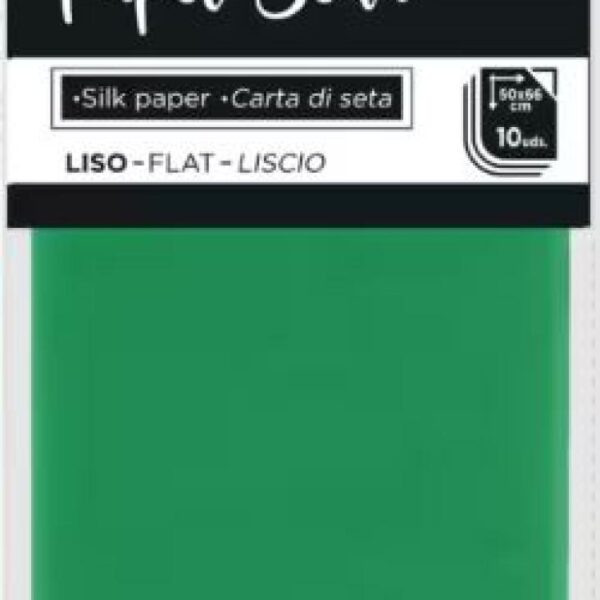 Hedvábný papír 17g tm. zelený 50x66/10 listů Hedvábný papír je jemný papír o gramáži 17g/m2 vhodný jako výplň do krabiček