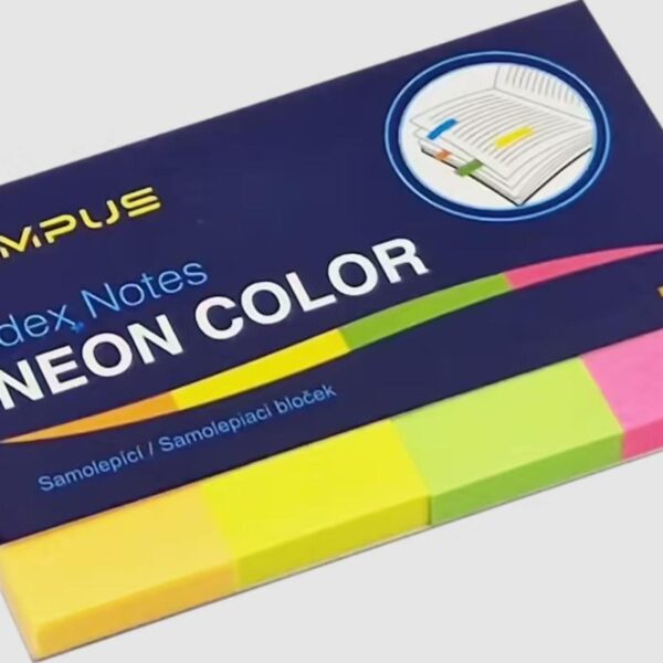 Lepicí blok 50x20/4x50listů neon mix Univerzální samolepicí bloček ve čtyřech výrazných neonových barvách. Vhodné pro zanechání vzkazů a připomínek. 

