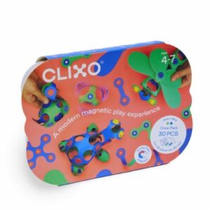 Magnetická stavebnice CLIXO Crew modrozelená 30ks CLIXO Crew Blue & Green je flexibilní