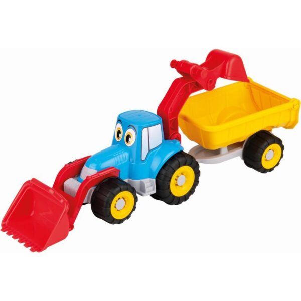 Plastový traktor s vlekem Androni - 55cm Auto veselý traktor s nakladačem