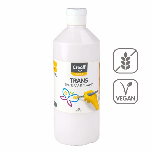 Barvy efektní transparent CREALL 500ml bílá Transparentní barva s hedvábným efektem. Po aplikaci nestéká