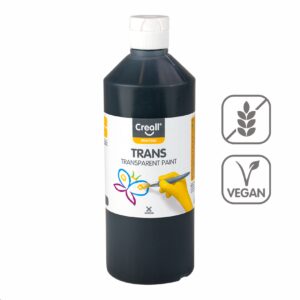 Barvy efektní transparent CREALL 500ml černá Transparentní barva s hedvábným efektem. Po aplikaci nestéká