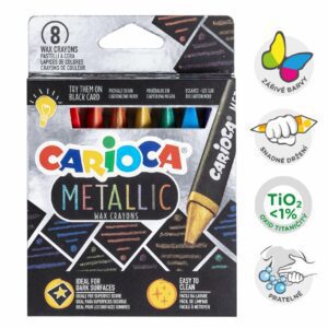 Pastelky voskové trojhranné Carioca metalické 8barev Metalická kolecke Carioca