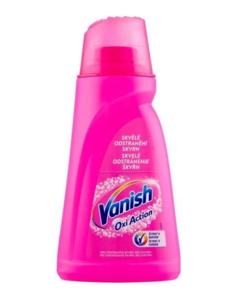 Vanish na praní tekutý gel růžový 1l Vanish na praní tekutý gel růžový 1l Vanish tekutý odstraňovač skvrn. Funguje na většinu skvrn