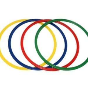 Sada gymnastických obručí 70cm/4ks Naše gymnastické obruče přinesou nový rytmus do každé cvičební lekce! Sada čtyř barevných obručí v průměru 70 cm rozvlní boky malých i velkých sportovců. Červený