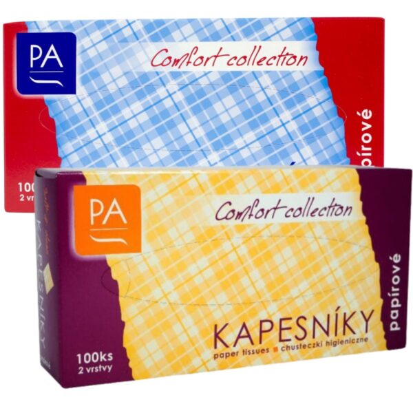 Kapesníčky papírové kosmetické 2-vrstvé 100ks Kapesníčky papírové kosmetické 2-vrstvé 100ks Vytahovací papírové hygienické kapesníčky v praktické krabičce. Vyrobeny ze 100% celulózy. Jemné bílé dvouvrstvé kapesníčky vhodné do kanceláře i do domácnosti. Praktické vytahovací balení zajišťuje snadné a hygienické použití.