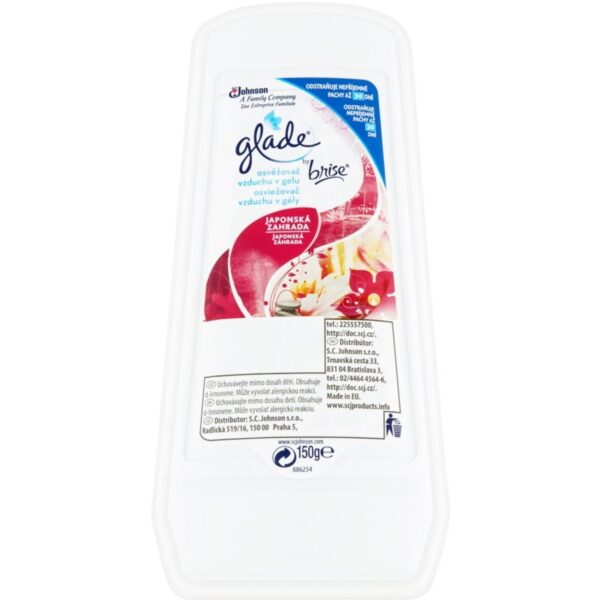 WC gel osvěžovač Brise 150gr/ vůně japonská zahrada WC gel osvěžovač Brise 150gr/ vůně japonská zahrada Gelový osvěžovač značky Glade. Přináší svěžest do vašeho domova po celé týdny. Po vybalení z ochranné fólie okamžitě zbavuje místnost nepříjemných pachů a osvěží prostředí vašich domovů. Rychle a účinně osvěží vzduch v ložnicích