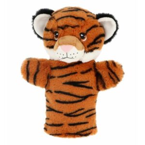 Plyšový maňásek na ruku 27 cm - tygr Roztomilý plyšový maňásek na ruku s motivem tygra od známé značky Keel Toys z ekologické kolekce Keeleco. Hra s maňáskem u dětí podporuje motorické dovednosti