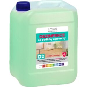 LAVON dezinfekce na podlahy a povrchy D2 5l LAVON dezinfekce na podlahy a povrchy s vysokou pěnivostí pro profesionální i domácí použití! Tento vysoce účinný biocidní čisticí přípravek je navržen pro dezinfekci a čištění všech druhů podlah a nenasákavých povrchů.