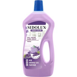 Sidolux Soda Power universal čistič 1l Marseillské mýdlo s levandulí Čisticí prostředek SIDOLUX je vhodný na všechny omyvatelné podlahy. Velmi efektivně emulguje nečistoty díky systému Soda Power a snadněji je díky tomu odstraňuje z mytého povrchu. S prostředkem Sidolux je úklid snadný a příjemný díky vyjímečným vůním