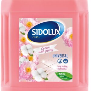 Sidolux Soda Power universal čistič 5l Bavlna/růžový Čisticí prostředek SIDOLUX je vhodný na všechny omyvatelné povrchy. Velmi efektivně emulguje nečistoty díky systému Soda Power a snadněji je díky tomu odstraňuje z mytého povrchu. S prostředkem Sidolux je úklid snadný a příjemný díky vyjímečným vůním
