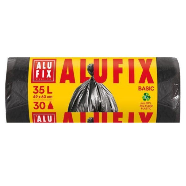 Sáček do koše 35l/49x60/30ks ALUFIX Basic Sáček do koše 35l/49x60/30ks ALUFIX Basic Pytle na odpadky nabízejí ideální řešení pro ukládání většího množství odpadu