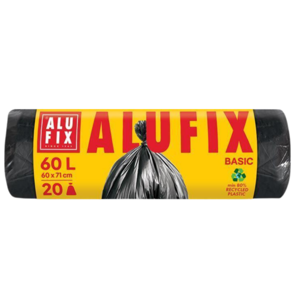 Sáček do koše 60l/60x71/20ks ALUFIX Basic Sáček do koše 60l/60x71/20ks ALUFIX Basic Pytle na odpadky nabízejí ideální řešení pro ukládání většího množství odpadu