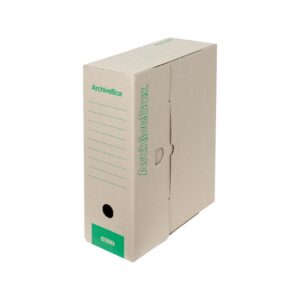 Box archivní plný 33x26x11 EMBA přírodní Box vyroben z osvědčené kvalitní hladké lepenky. Ekologicky šetrný výrobek s kvalitním potiskem sítotiskem v zelené barvě. Dodáván v rozloženém stavu pro úsporu místa při skladování a přepravě. Použití silnějšího a pevnějšího materiálu je zárukou mimořádné stability a dlouhé životnosti. Praktické řešení pro archivaci a organizaci většího množství dokumentů formátu A4.