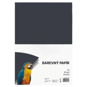 Papír barevný Color A3/80 černý 100ks Černý barevný papír A3 s gramáží 80g/m2 pro tvorbu plakátů