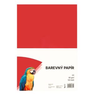 Papír barevný Color A3/80 červený 100ks Červený barevný papír A3 s gramáží 80g/m2 pro tvorbu plakátů