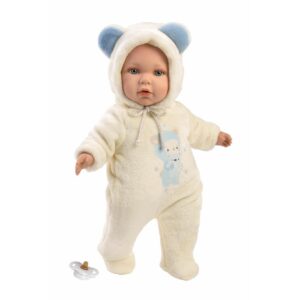 Panenka BABY ENZO 42cm miminko kluk s měkkým látkovým tělem Panenka BABY ENZO je miminko kluk o velikosti 42 cm s měkkým látkovým tělem. Hlava a končetiny jsou vyrobeny z kvalitního měkčeného vinylu. Dudlík je součástí balení pouze jako doplněk. Panenka je ručně vyrobena ve Španělsku a balena v dárkové krabici. Doporučený věk je od 3 let. K miminku je možné dokoupit další originální oblečení z nabídky Llorens pro miminka NEW BORN velikosti 40-42 cm nebo 43-45 cm.