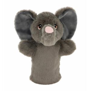 Plyšový maňásek na ruku 27cm - slon Roztomilý plyšový maňásek na ruku s motivem zvířátka od renomované značky Keel Toys z ekologické kolekce Keeleco. Hra s maňáskem u dětí podporuje motorické dovednosti