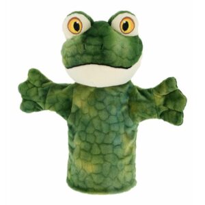 Plyšový maňásek na ruku 27cm - žabka Roztomilý plyšový maňásek na ruku s motivem zvířátka od renomované značky Keel Toys z ekologické kolekce Keeleco. Hra s maňáskem u dětí podporuje motorické dovednosti