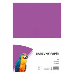 Papír barevný Color A3/80 fialový 100ks Fialový barevný papír A3 s gramáží 80g/m2 pro tvorbu plakátů