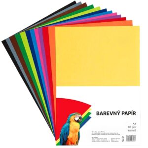 Papír barevný Color A3/80gr 60listů-12barev mix Barevný papír A3 v pestrém mixu 12 zářivých barev rozšiřuje vaše kreativní možnosti na větším formátu. Tento kvalitní papír s gramáží 80g/m2 je ideální pro tvorbu plakátů