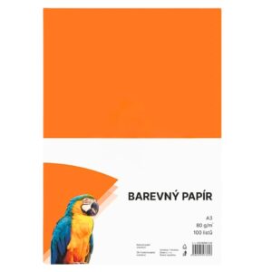 Papír barevný Color A3/80 oranžový 100ks Oranžový barevný papír A3 s gramáží 80g/m2 pro tvorbu plakátů