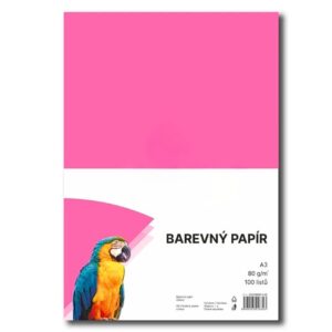Papír barevný Color A3/80 růžový 100ks Růžový barevný papír A3 s gramáží 80g/m2 pro tvorbu plakátů